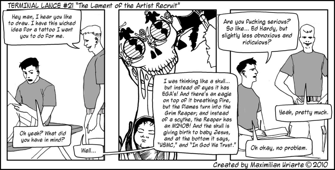 Terminal Lance #21 “The Lament of the Artist Recruit