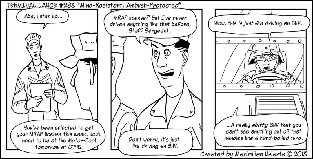 Terminal Lance #283 “Mine-Resistant, Ambush-Protected”