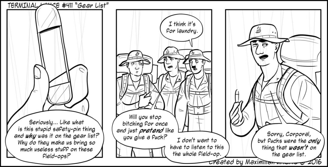 Terminal Lance #411 “Gear List”